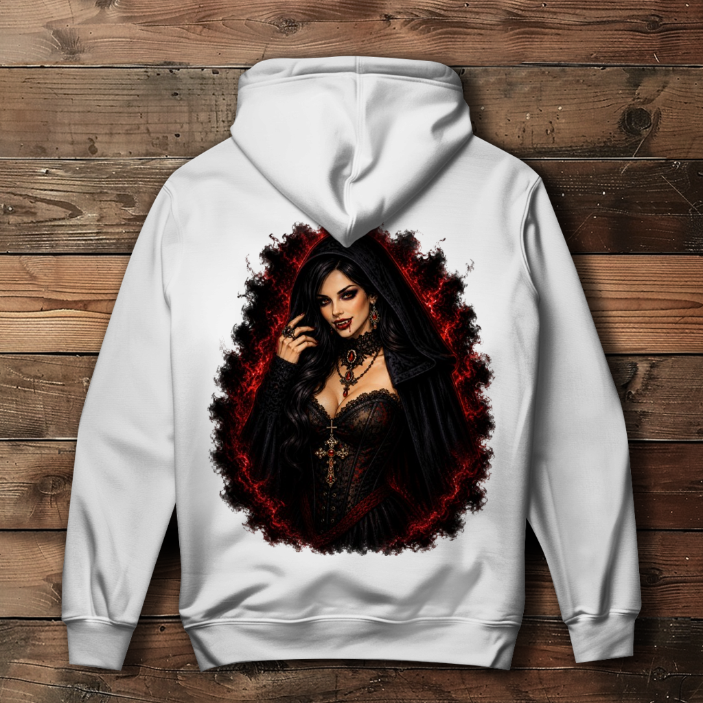 Damen Hoodie Dunkler, verführerischer vampirischer Blick