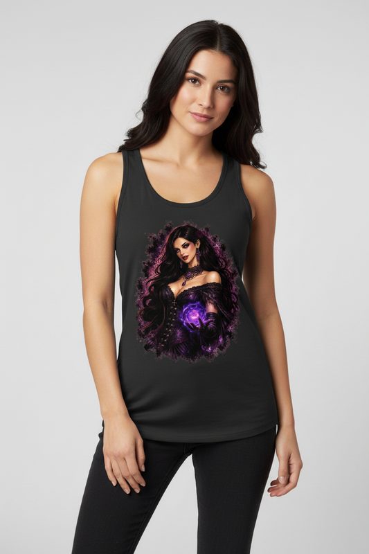 Damen Basic Tank Top Dämonische Magie in Gothic-Pracht