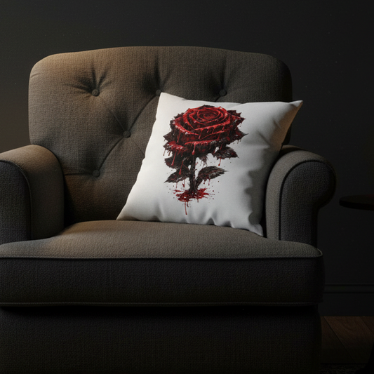 Kopfkissen Blutige Rose im Dunkeln