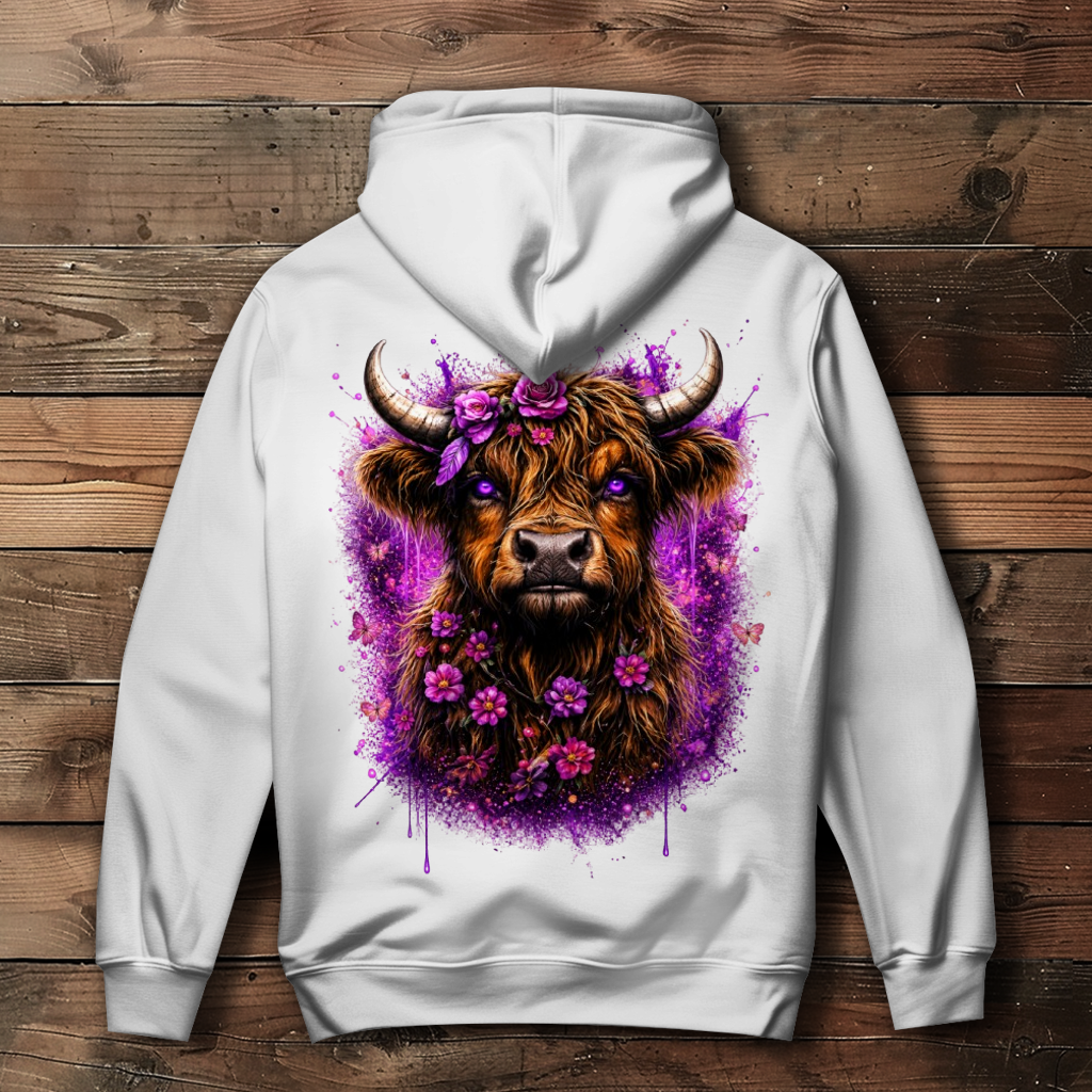Damen Hoodie Magischer Highlander mit Blumenkrone