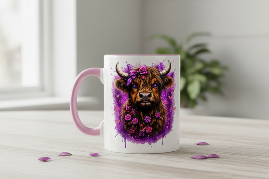 Tasse zweifarbig Magischer Highlander mit Blumenkrone