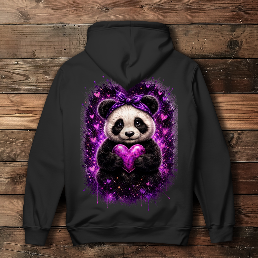 Damen Hoodie Kuscheliger Panda mit leuchtendem Herz