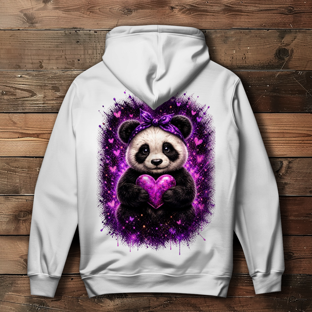 Damen Hoodie Kuscheliger Panda mit leuchtendem Herz
