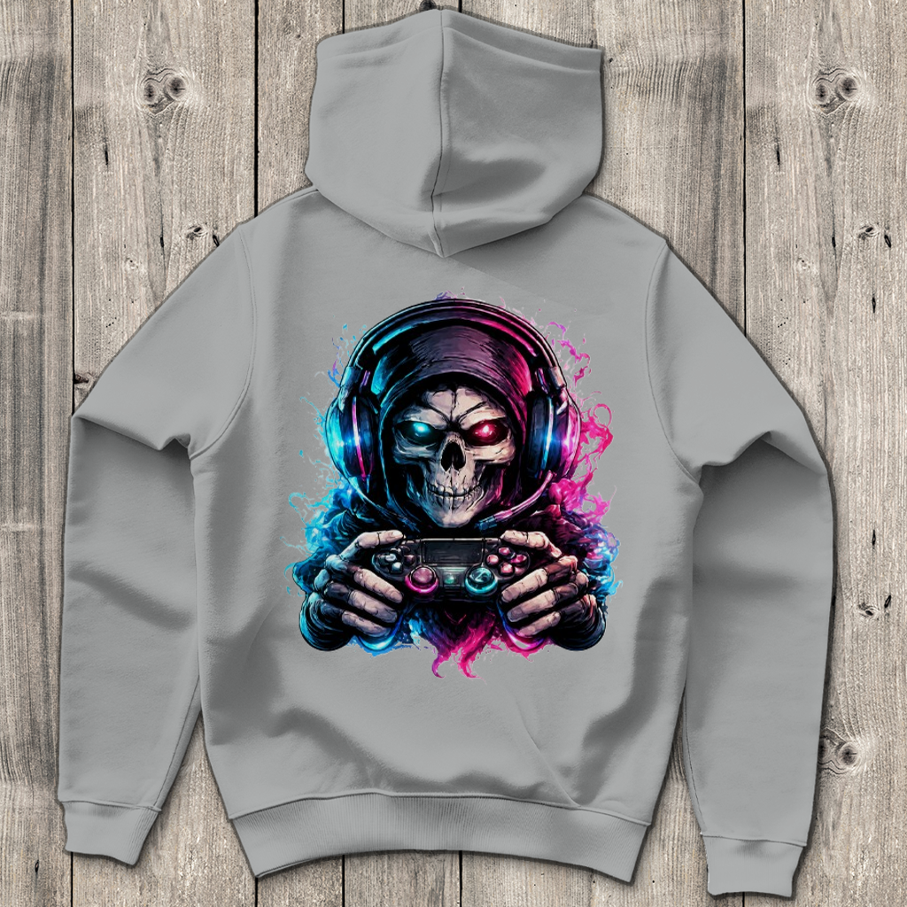 Herren Hoodie Grimmiger Gamer mit leuchtendem Headset