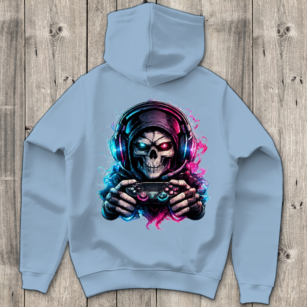 Herren Hoodie Grimmiger Gamer mit leuchtendem Headset