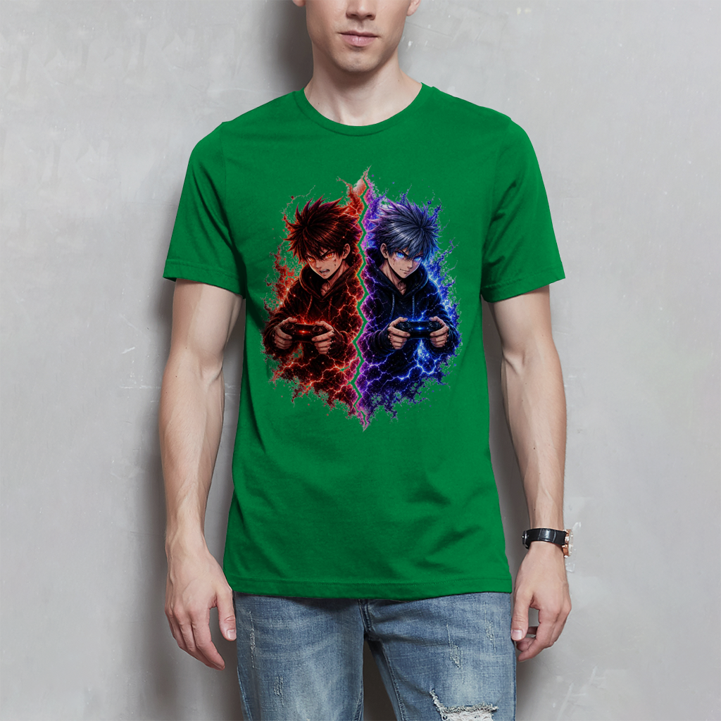 Herren T-Shirt Elektrische Rivalen im Kampf