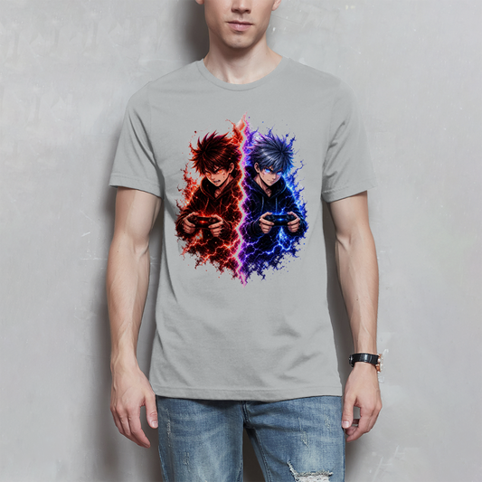 Herren T-Shirt Elektrische Rivalen im Kampf