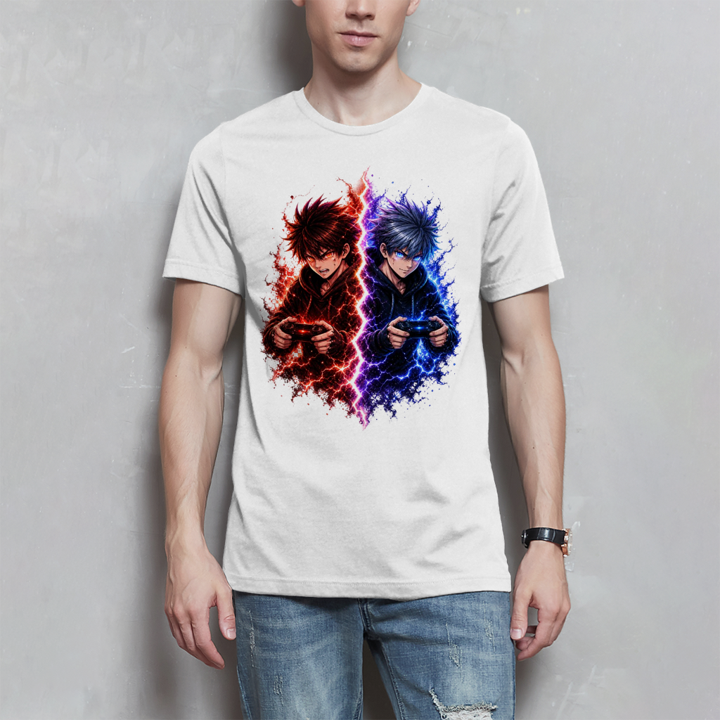 Herren T-Shirt Elektrische Rivalen im Kampf