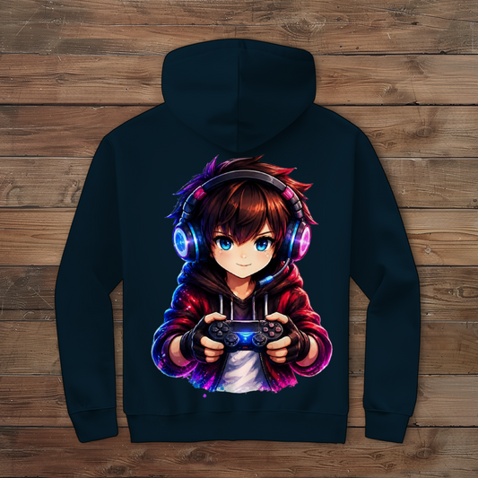 Herren Zipper Hoodie Anime Gamer mit Neon-Lichtern