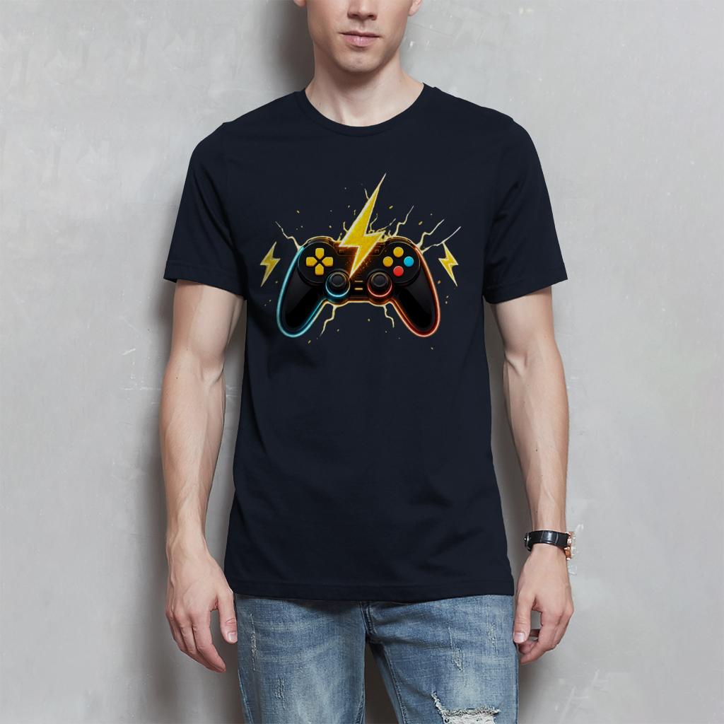 T-Shirt Elektrische Energie um den Controller