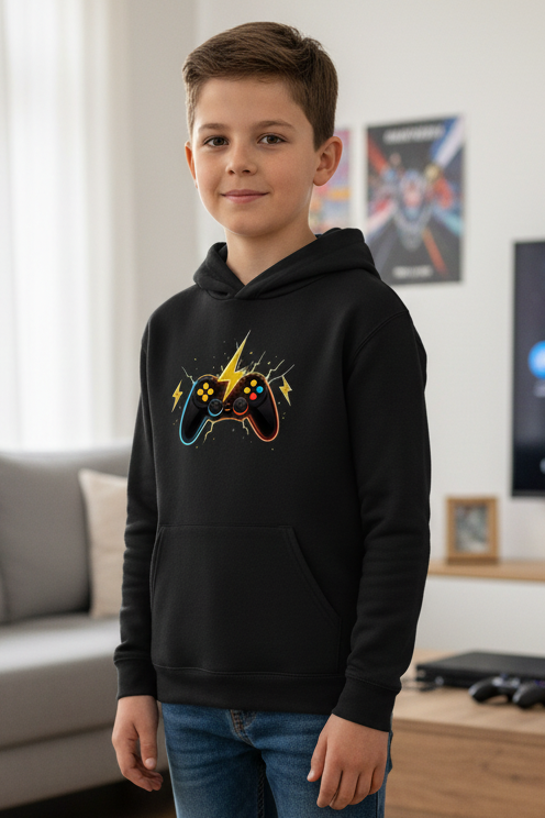 Kids Basic Hoodie Elektrische Energie um den Controller