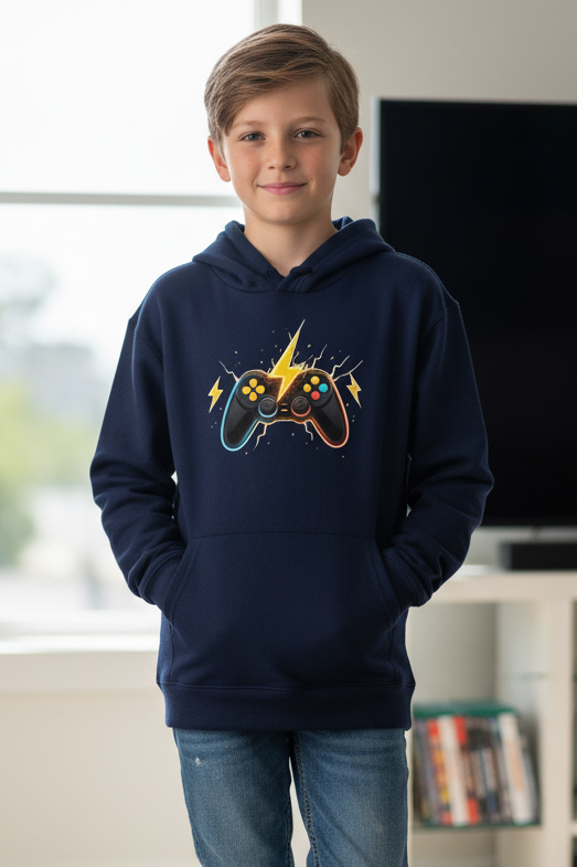 Kids Basic Hoodie Elektrische Energie um den Controller