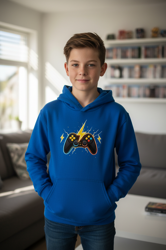 Kids Basic Hoodie Elektrische Energie um den Controller