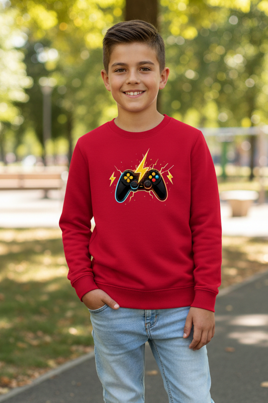 Kinder Sweatshirt Elektrische Energie um den Controller