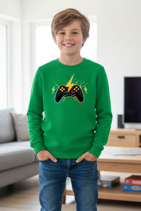 Kinder Sweatshirt Elektrische Energie um den Controller
