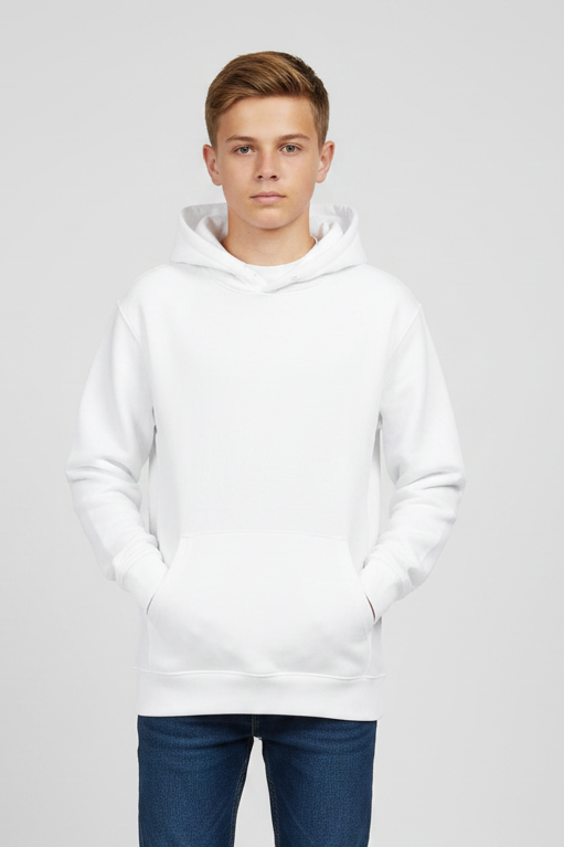 Kids Basic Hoodie Cyberpunk hacker im blauen Licht