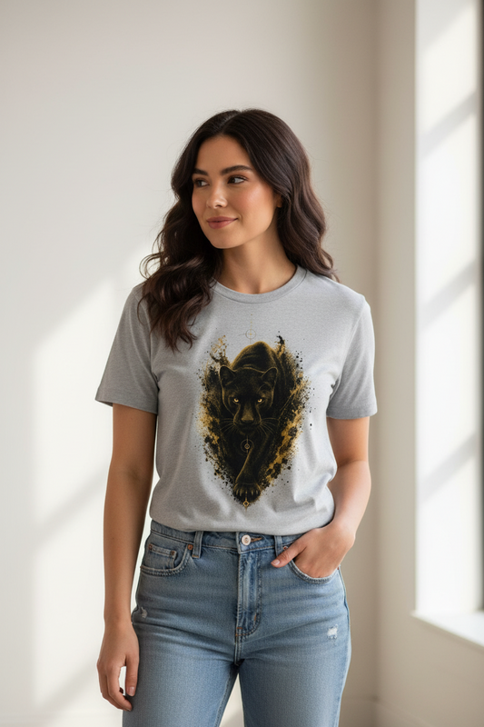 Damen T-Shirt Puma im Goldnebel