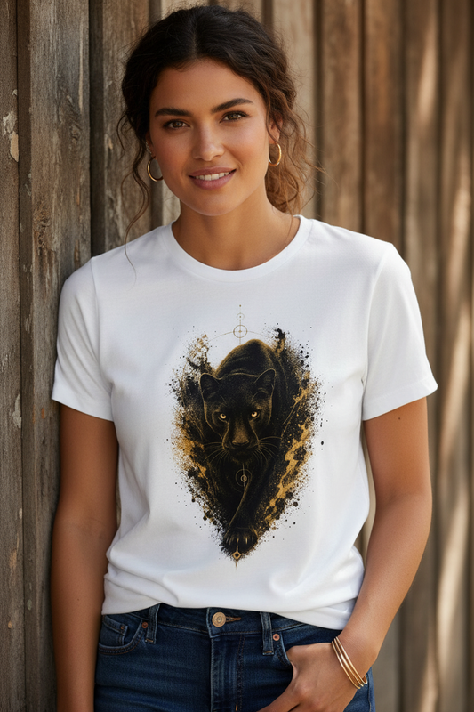 Damen T-Shirt Puma im Goldnebel