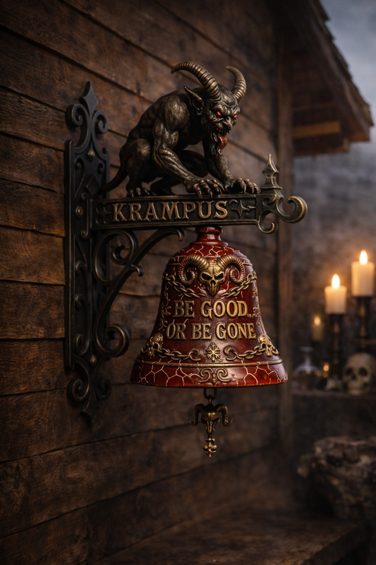Glocke „Krampus“ – Mystische Wandglocke im düsteren Design