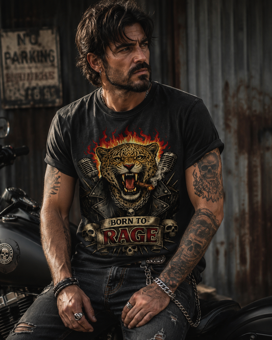 Herren T-Shirt Leopard Born To RAGE