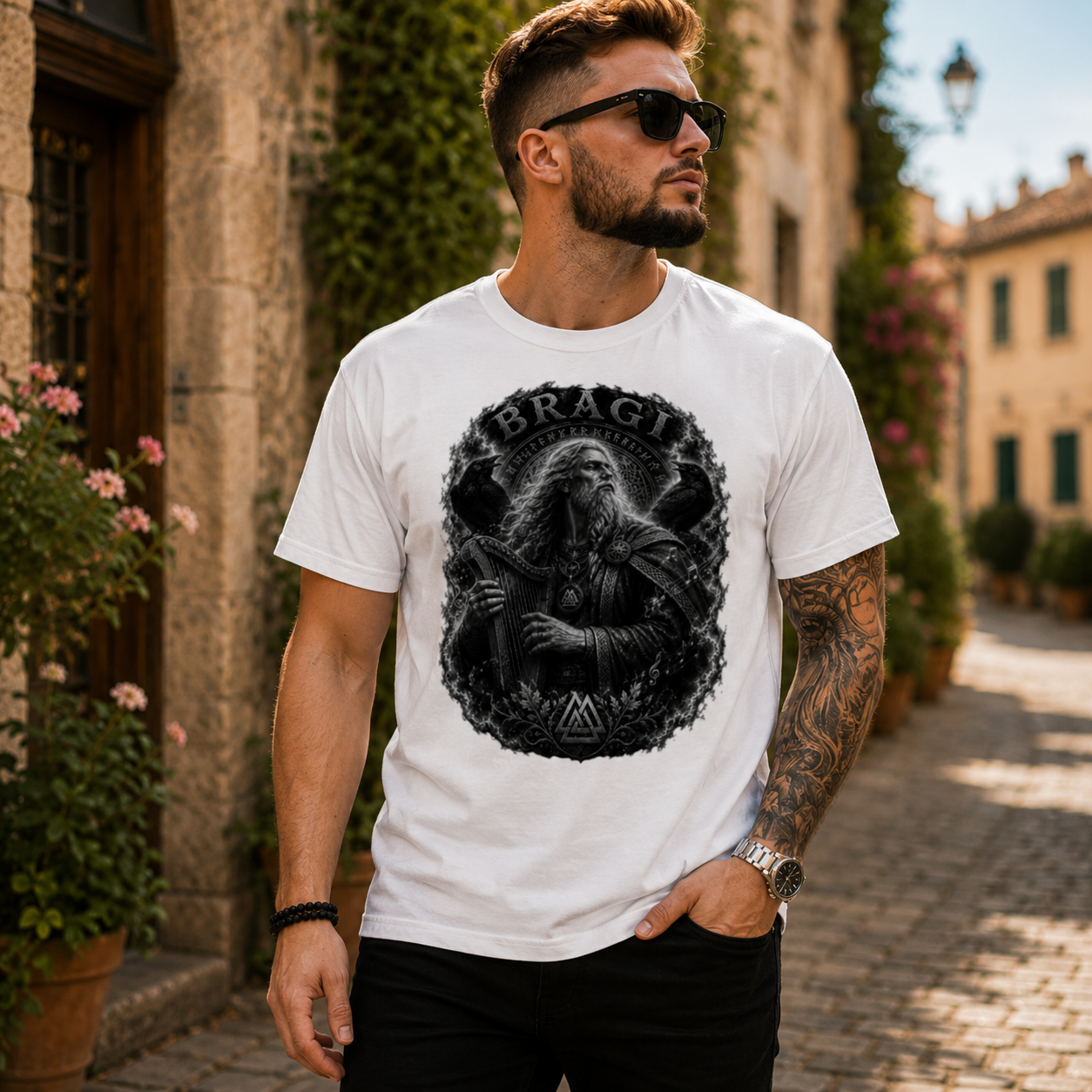 Herren T-Shirt Bragi der Sänger der Nornen