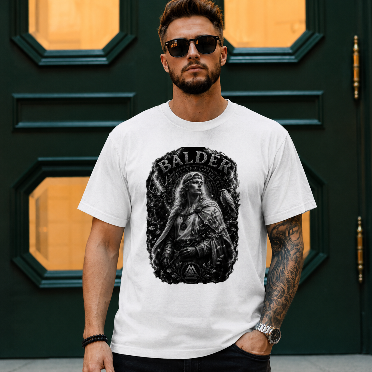 Herren T-Shirt Balder der nordische Krieger