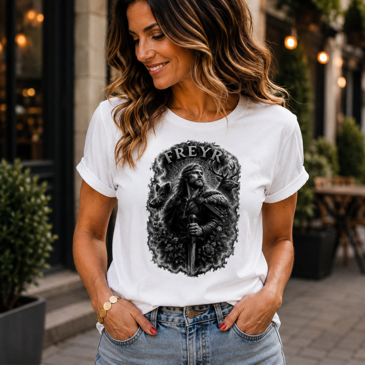 Damen T-Shirt Freyja und das Reich der Tiere