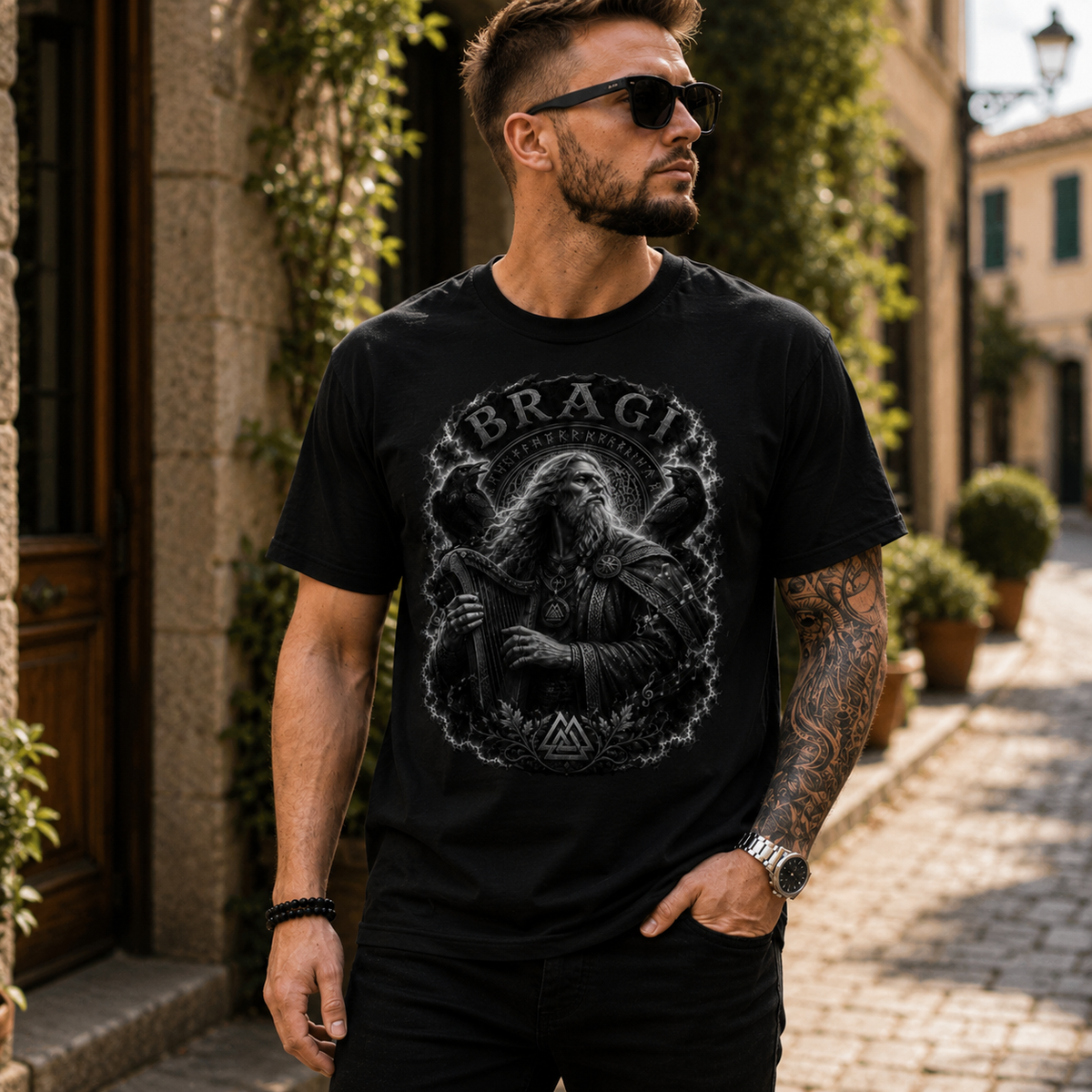 Herren T-Shirt Bragi der Sänger der Nornen