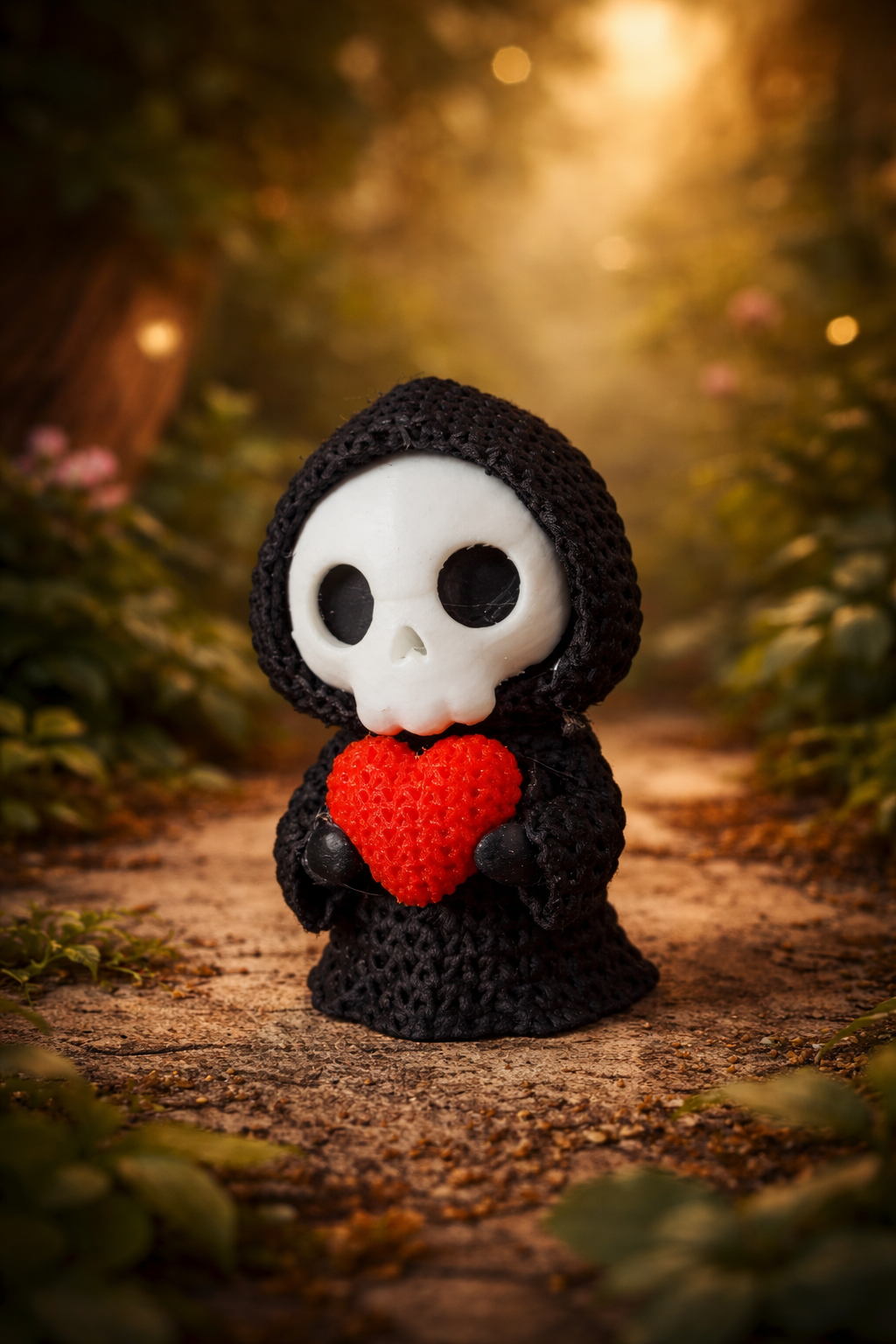 3D-gedruckte Grim Reaper Figur mit Herz