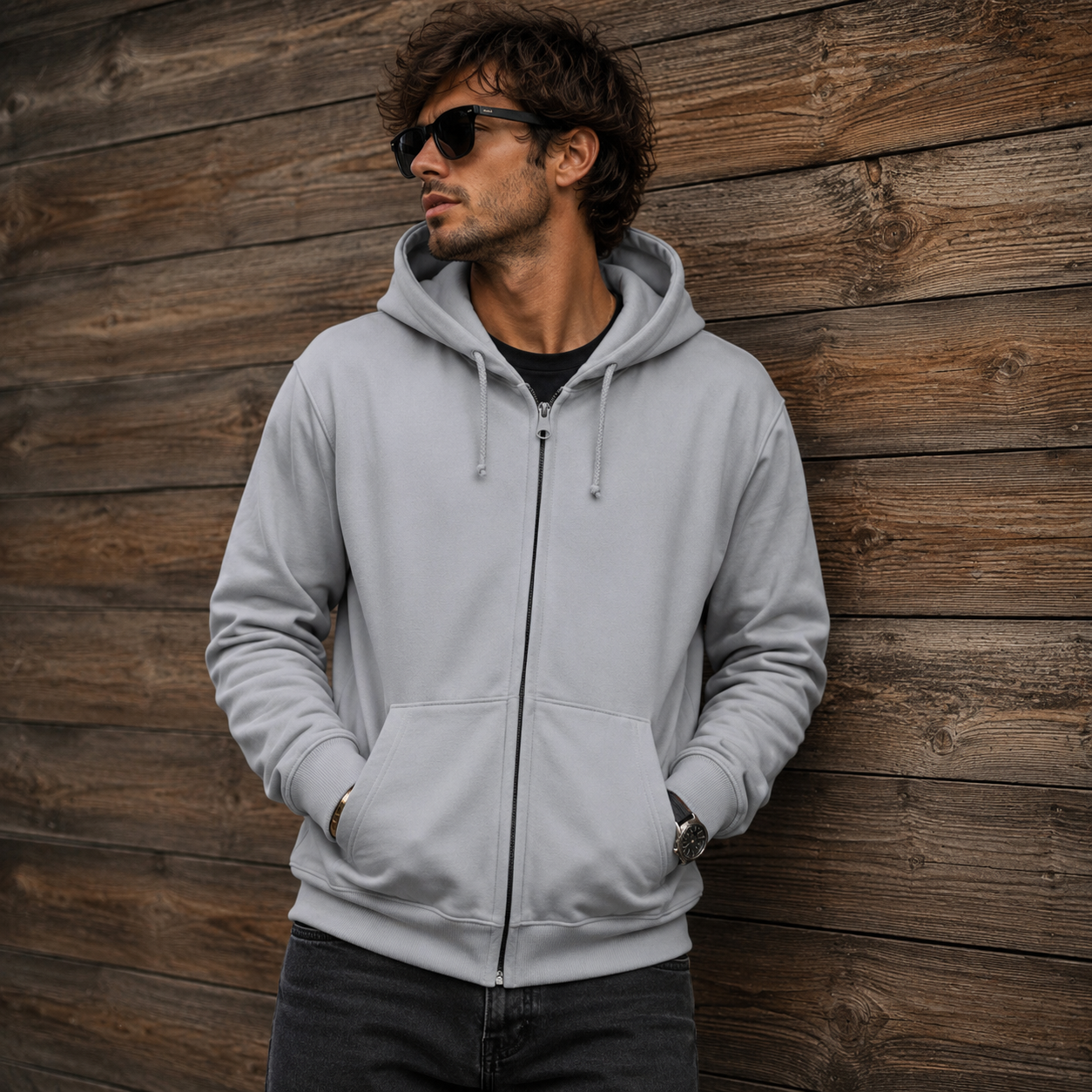 Herren Zipper Hoodie Ich brauche keinen Applaus Schädel Mann