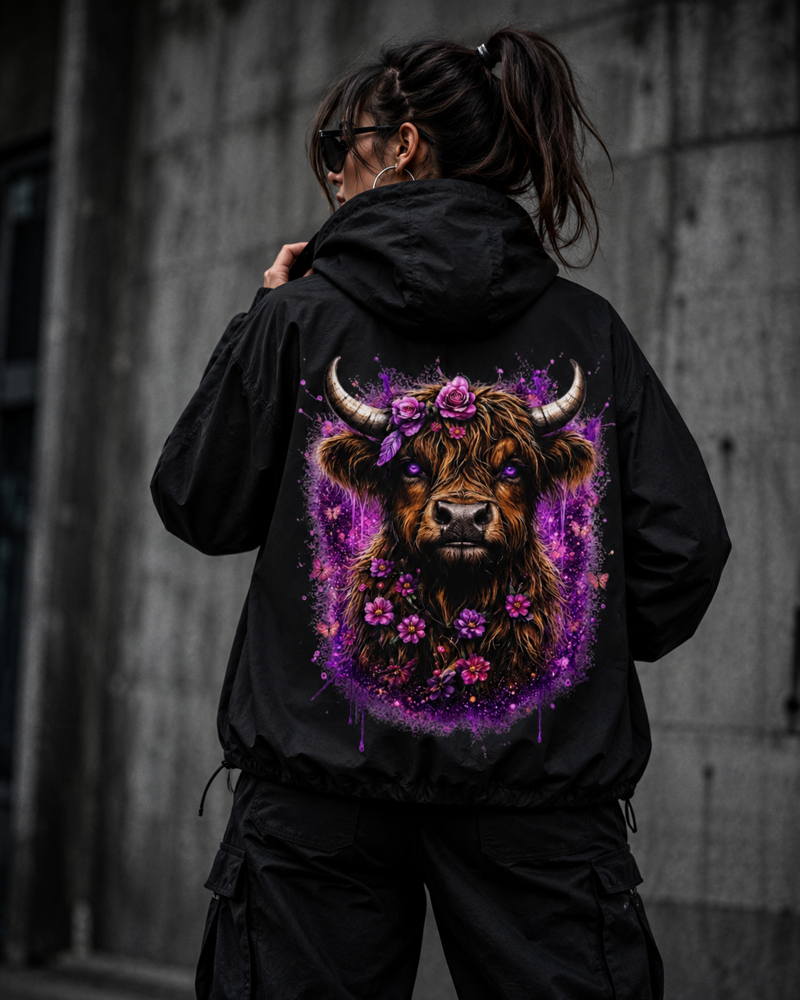 Windbreaker Magischer Highlander mit Blumenkrone