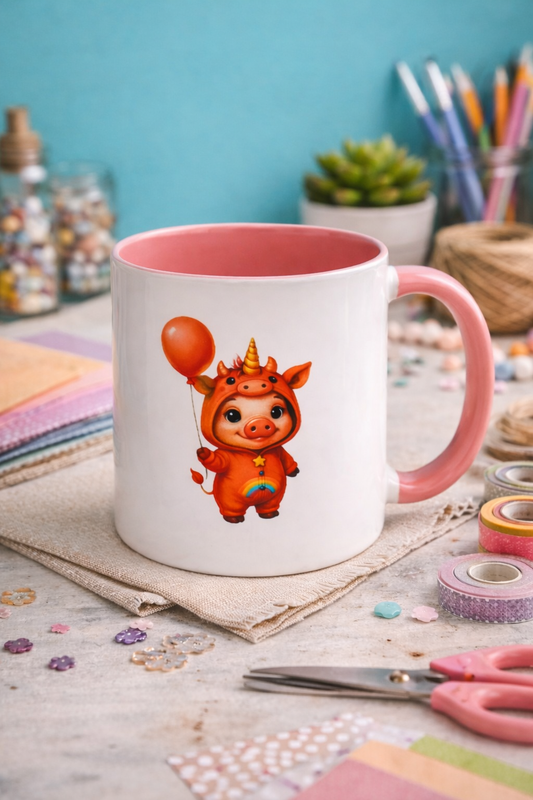 🎈 Zauberhafte Tasse mit Einhorn-Schweinchen 🦄🐷