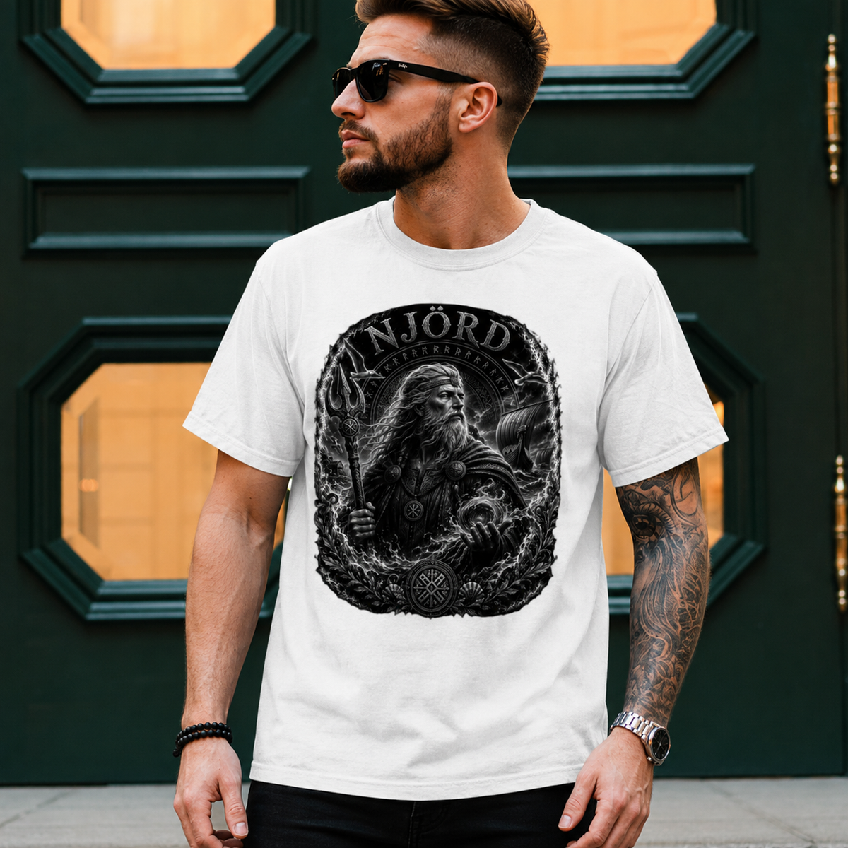 Herren T-Shirt Njörd, Gott des Meeres