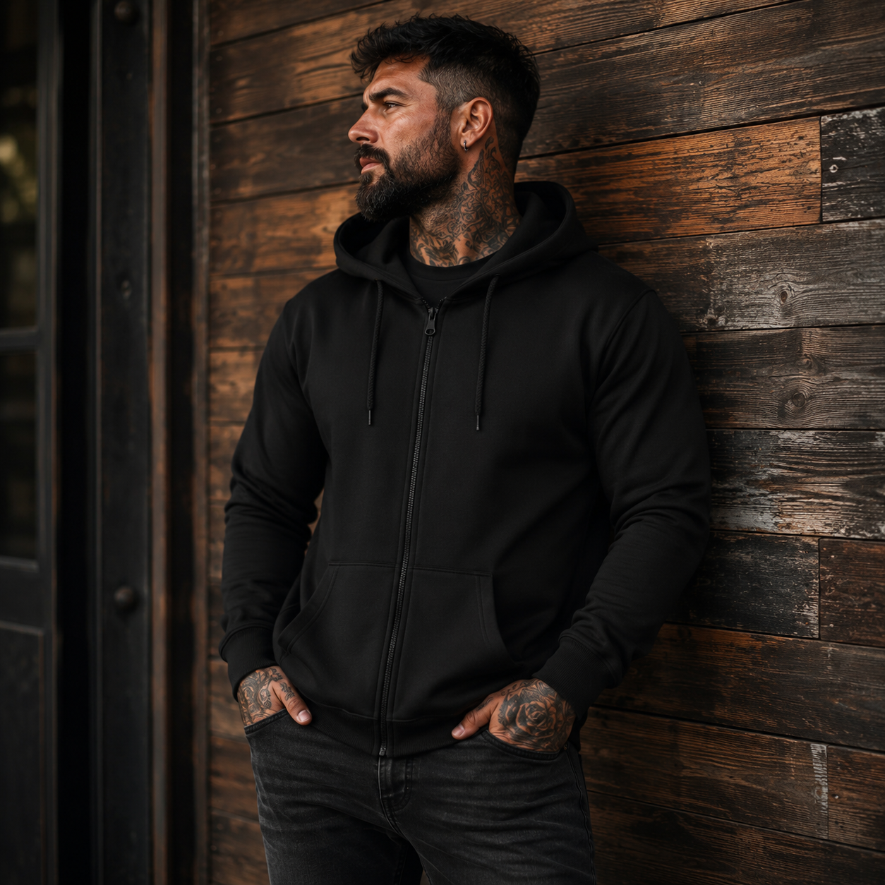 Unisex Zipper Hoodie Drache auf Podest, Türkis