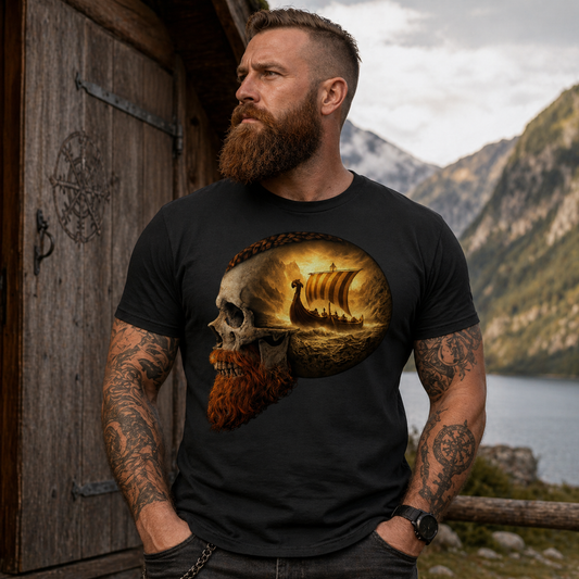 Herren T-Shirt Vikinger im Schädelmeer