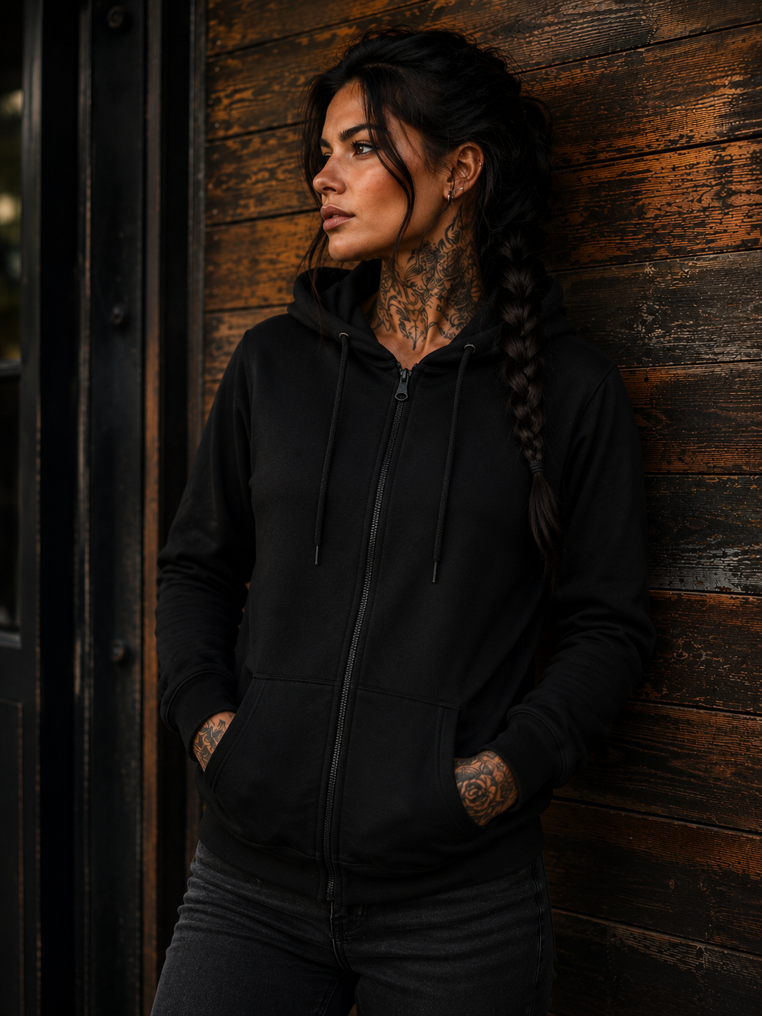 Unisex Zipper Hoodie Drache auf Podest, Türkis
