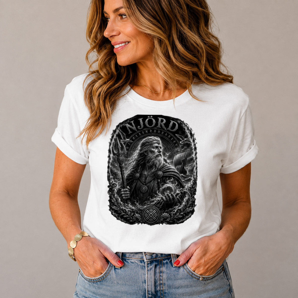 Damen T-Shirt Njörd, Gott des Meeres