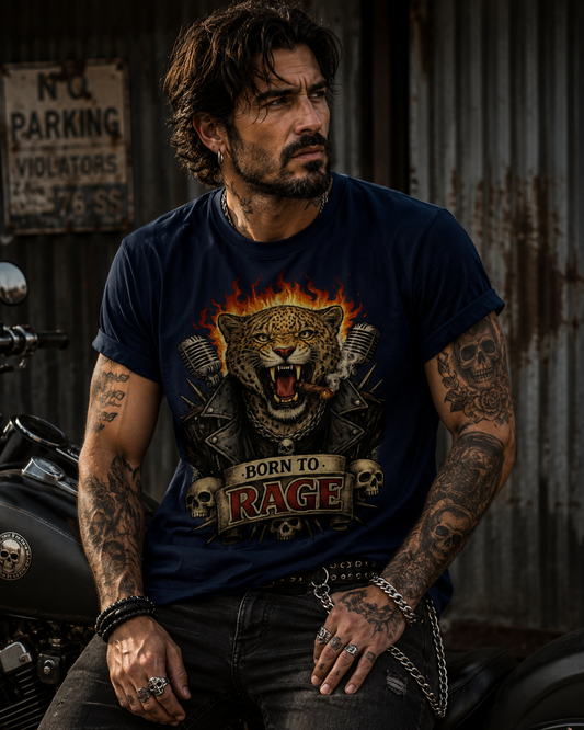 Herren T-Shirt Leopard Born To RAGE