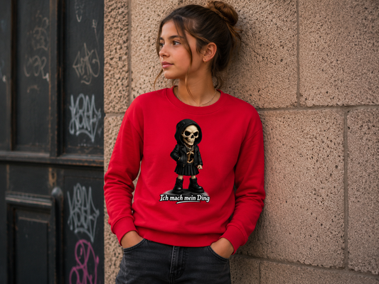 Kinder Sweatshirt Ich mach mein Ding Skelett Teenager Girl
