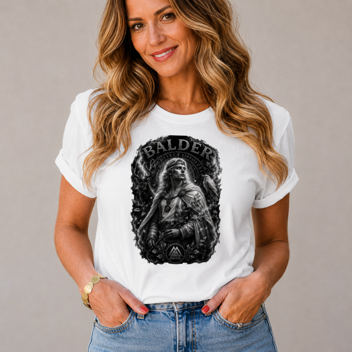Damen T-Shirt Balder der nordische Krieger