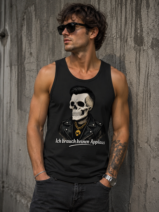 Herren Basic Tank Top Ich brauche keinen Applaus Schädel Mann