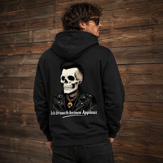 Herren Zipper Hoodie Ich brauche keinen Applaus Schädel Mann