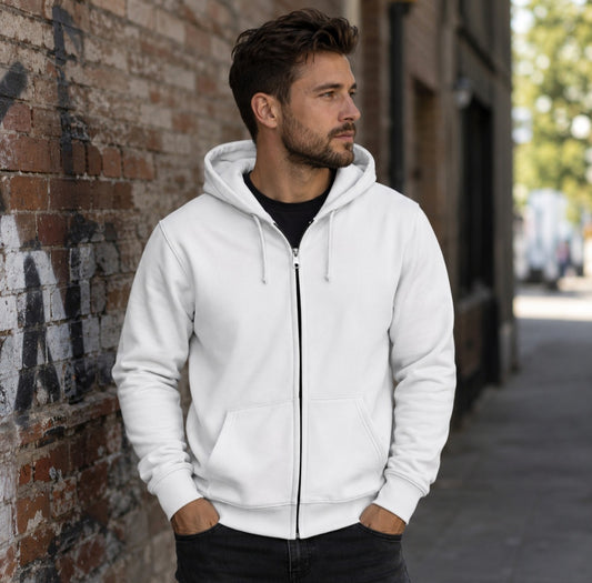 Unisex Zipper Hoodie Kämpfender Kauz im schwarzen Grunge-Stil