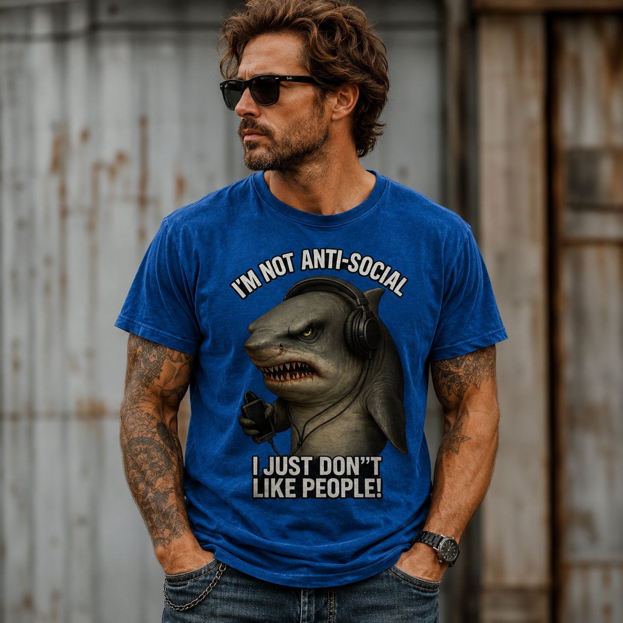 Herren T-Shirt Hate People Hai