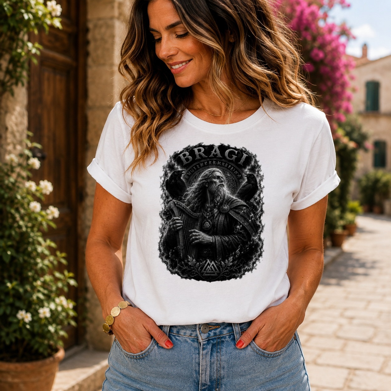 Damen T-Shirt Bragi der Sänger der Nornen