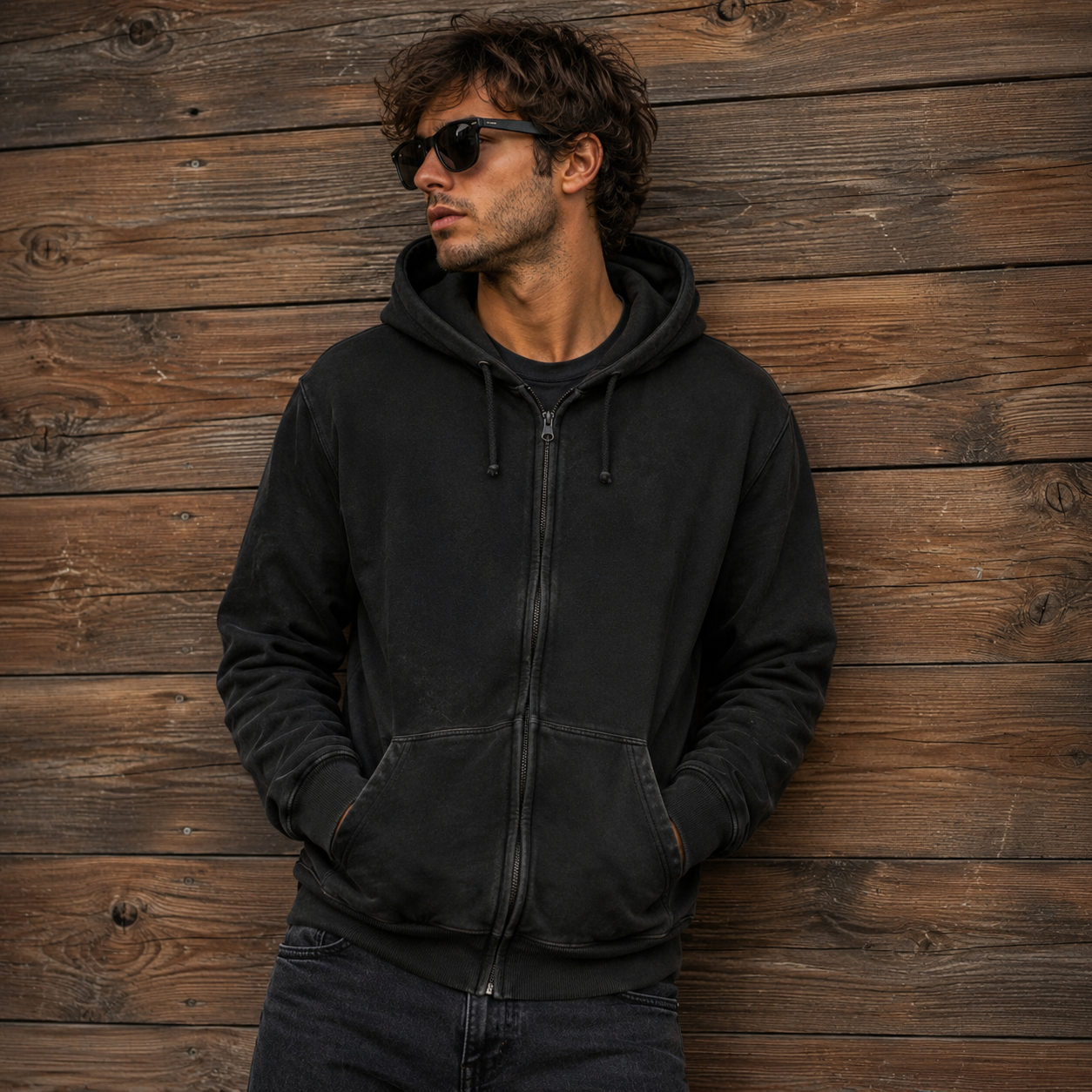 Herren Zipper Hoodie Ich brauche keinen Applaus Schädel Mann