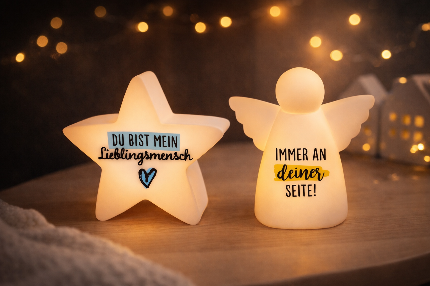 LED-Dekolicht „Lieblingsmensch“ & Schutzengel