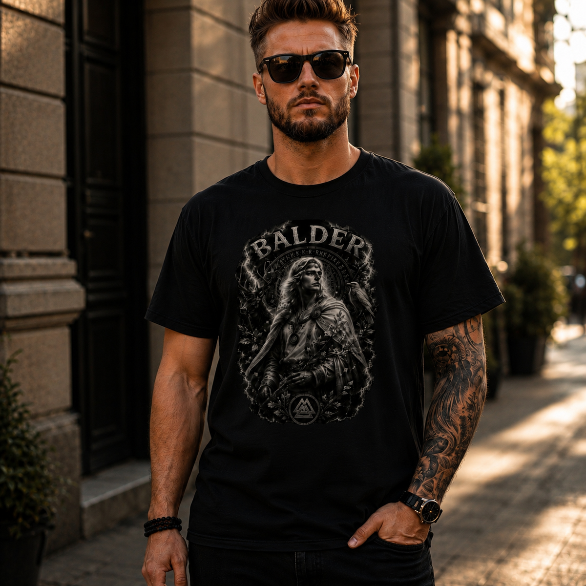 Herren T-Shirt Balder der nordische Krieger